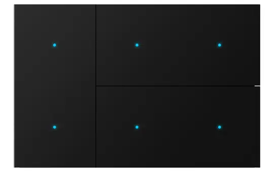 GVS CHTKA-06/W.1.21 Wippenset für WALTZ TOUCH+ PAD 3-fach, Aluminium | schwarz