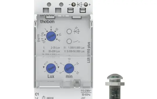 THEBEN LUNA 110 plus EL Analoger Dämmerungsschalter einstellbare Ein-und Ausschaltverzögerung