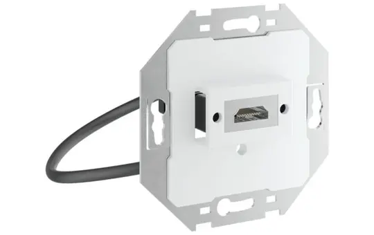 HAGER GMSET019016 tehalit Multimedia-Anschlussset HDMI, frontrastend | verkehrsweiß