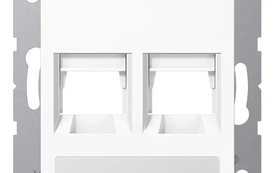 JUNG A1569-2NAATWW beschr. Modular-Jack-Einsatz Serie A 2-fach, Avaya | alpinweiß