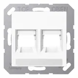 JUNG A1569-2NAWEWW beschr. Modular-Jack-Einsatz Serie A 2-fach | alpinweiß