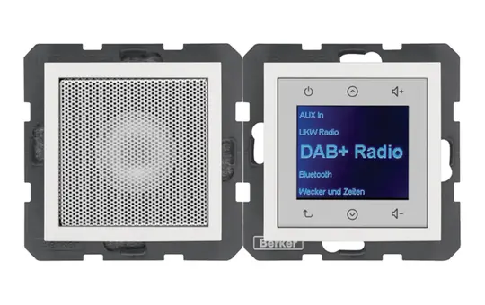 BERKER 29808989 UP-Radio-Set S.1/B.3/B.7 DAB+, Mono | polarweiß glänzend