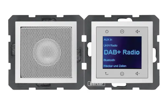 BERKER 30809909 UP-Radio-Set S.1/B.3/B.7 DAB+, Mono, Bluetooth | polarweiß matt