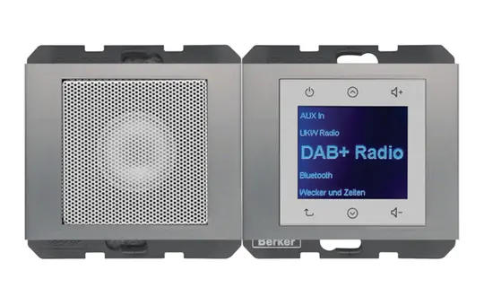 BERKER 29807004 UP-Radio-Set K.1/K.5 DAB+, Mono | edelstahl