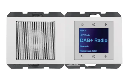 BERKER 30807009 UP-Radio-Set K.1/K.5 DAB+, Mono, Bluetooth | polarweiß glänzend