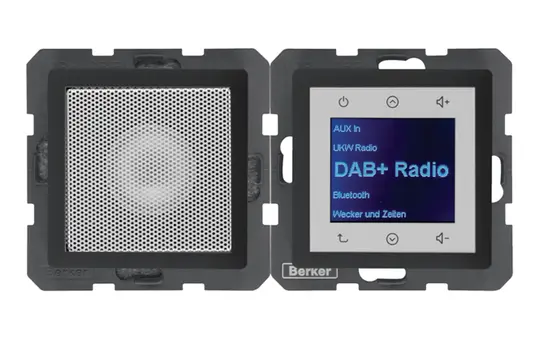 BERKER 30806086 UP-Radio-Set Q.1/Q.3 DAB+, Mono, Bluetooth | anthrazit samt