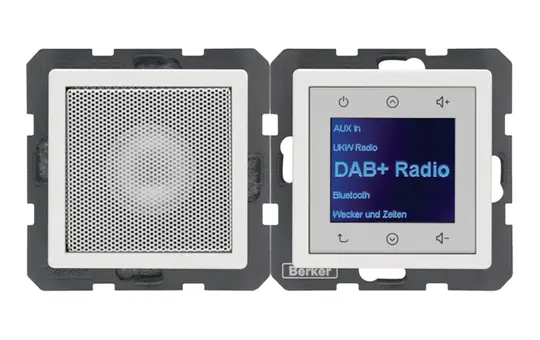 BERKER 30806089 UP-Radio-Set Q.1/Q.3 DAB+, Mono, Bluetooth | polarweiß samt