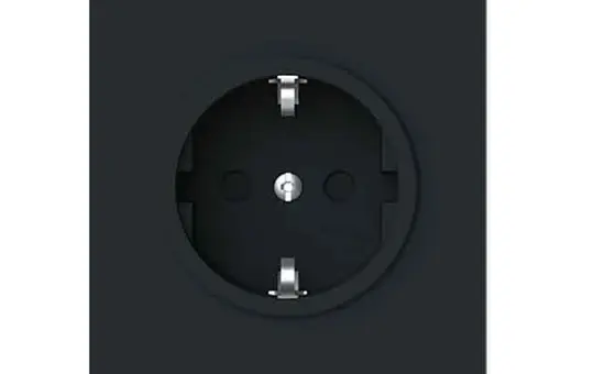 BUSCH-JAEGER 20EUCB-45M SCHUKO-Steckdose art linear Berührungsschutz | schwarz matt