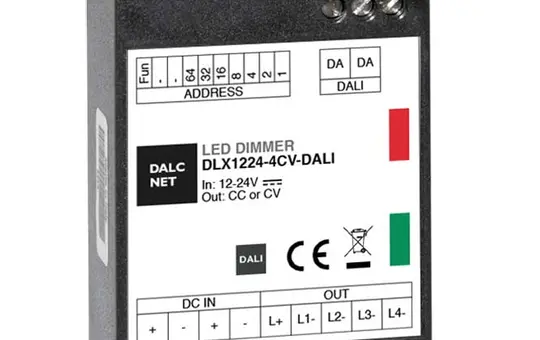 DALCNET DLX1224-4CV-DALI DALI-LED-Dimmaktor CV 4-fach, 5 A, DE