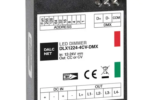 DALCNET DLX1224-4CV-DMX DMX-LED-Dimmaktor CV 4-fach, 5 A, DE