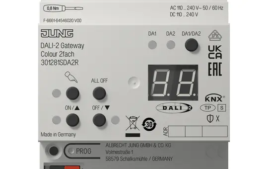 JUNG 301281SDA2R KNX-DALI-Gateway Colour Secure 2-fach
