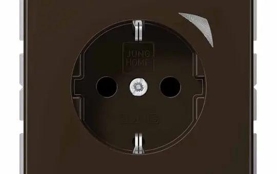 JUNG BTCD1521SEBR SCHUKO-Steckdose JUNG HOME Serie CD Strommessfunktion, Berührungsschutz | braun