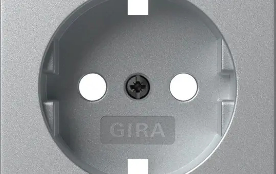 GIRA 494726 Abdeckung f. beschr. SCHUKO-Steckdose System 55 Standard | farbe alu