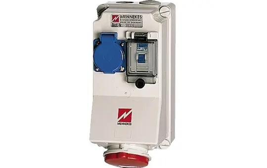 MENNEKES 98326 2-fach-Steckdosenkombination 16 A, mit 1 LS-Schalter 16 A, 1 p, B