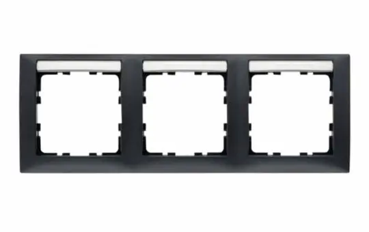 BERKER 10239969 beschr. Abdeckrahmen S.1 3-fach, waagerecht | anthrazit matt