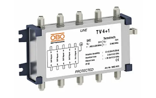 OBO BETTERMANN 5083400 Koaxiales Schutzgerät für SAT- und Kabel-Multiswitch