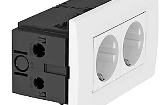 OBO BETTERMANN 6119407 Steckdoseneinheit AR45 2-fach | reinweiß