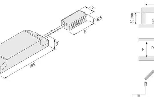 HERA 20604003101 LED Trafo 12-fach Verteiler, 24/60W