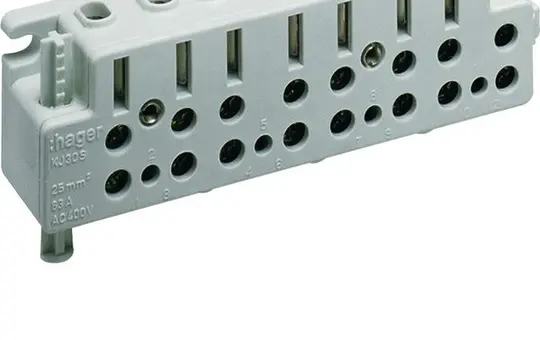 HAGER KJ30S Zählersteckklemme Drehstrom 63A, mit TRE/SG-Abgang