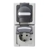KOPP 131456008 SCHUKO-Steckdose Aufputz BLUE ELECTRIC 2-fach, senkrecht | grau