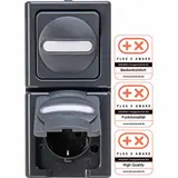 KOPP 130815000 Aufputz-Kombination BLUE ELECTRIC 1-fach, Wechselschalter | anthrazit