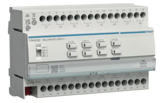 HAGER TYMS616D KNX-Universalaktor 16-fach, 16 A, C-Last, secure