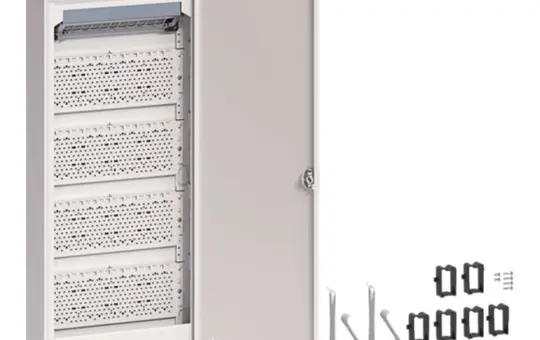 HAGER VA60NW Kleinverteiler Volta Multimedia Aufputz 5-reihig, mit geschlitzter Stahlblechtür