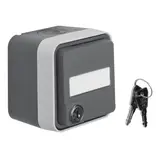 BERKER 47393505 beschr. SCHUKO-Aufputzsteckdose W.1 1-fach, Klappdeckel, abschließbar | grau/lichtgrau matt