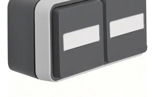 BERKER 47753555 SCHUKO-Aufputzsteckdose W.1 2-fach, waagerecht, Schraubklemme | grau/lichtgrau matt