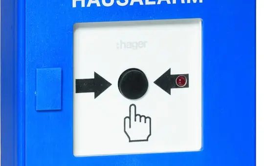 HAGER TG558A Funk-Druckknopfmelder für TG55xA Hausalarm | blau