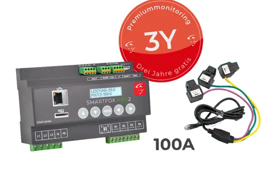 SMARTFOX 0796554799070 Energiemanager Pro 2 - 3Y, 100 A, teilbar