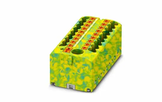 PHOENIX 1091670 PTFIX Grundblock 19 Klemmstellen | grüngelb