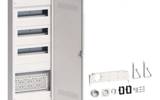 HAGER VA603WWH Kleinverteiler Volta Hybrid Aufputz 3-Schienen, Kunststofftür