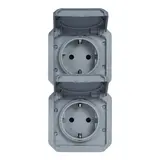 LEGRAND 069577L Einsatz SCHUKO-Steckdose Plexo New 2-fach, vertikal | grau
