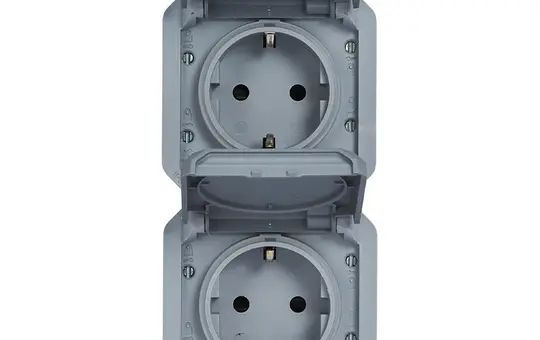 LEGRAND 069577L Einsatz SCHUKO-Steckdose Plexo New 2-fach, vertikal | grau