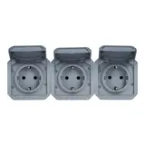 LEGRAND 069578L Einsatz SCHUKO-Steckdose Plexo New 3-fach, horizontal | grau