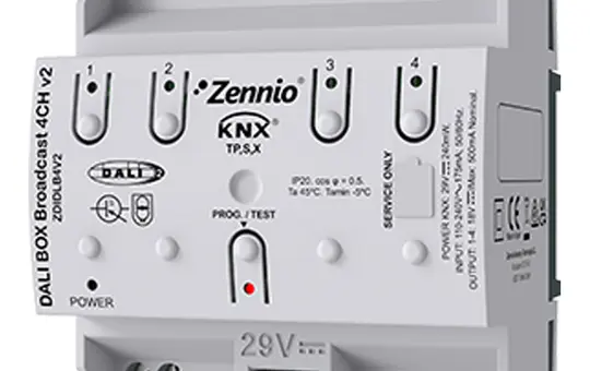 ZENNIO ZDIDLB4V2 KNX-DALI-Gateway Broadcast v2 4-fach