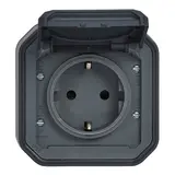 LEGRAND 069783L SCHUKO-Aufputzsteckdose Plexo New 1-fach, Schraubklemmen | anthrazit
