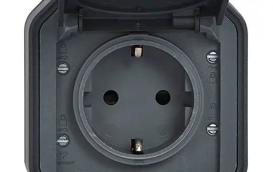 LEGRAND 069783L SCHUKO-Aufputzsteckdose Plexo New 1-fach, Schraubklemmen | anthrazit