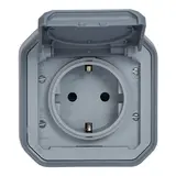 LEGRAND 069733L SCHUKO-Aufputzsteckdose Plexo New 1-fach, Schraubklemmen | grau