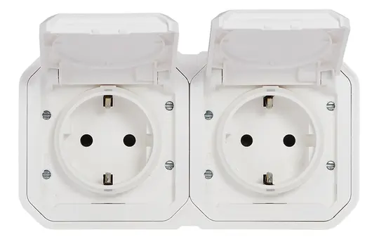 LEGRAND 069772L SCHUKO-Aufputzsteckdose Plexo New 2-fach, horizontal | ultraweiß
