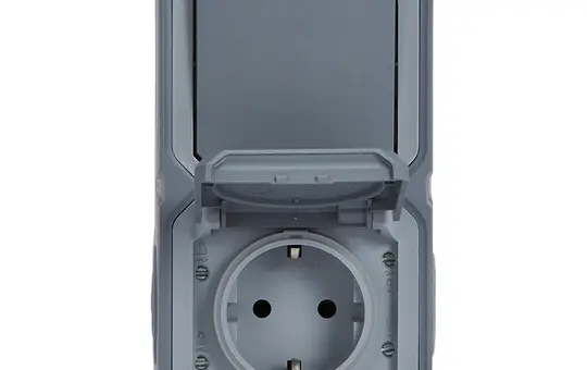 LEGRAND 069746L Aufputzkombination Plexo New 1-fach, Wechselschalter | grau