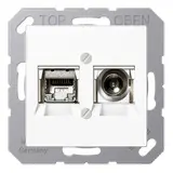 JUNG MMDA4521WW Smart TV-Anschlussdose Serie A/AS 2-fach | alpinweiß