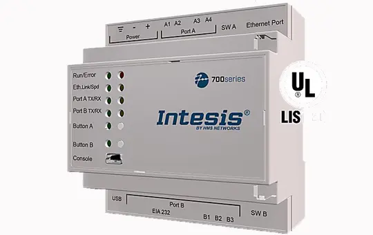 INTESIS IN704DAL1280000 DALI-2-Modbus Gateway 2 DALI-Kanäle