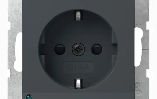 GIRA 417028 SCHUKO-Steckdose System 55 Orientierungslicht, Berührungsschutz | anthrazit