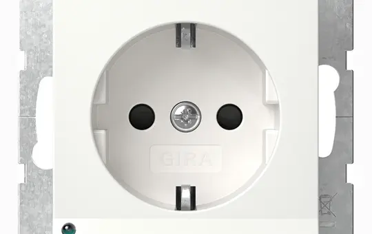 GIRA 417003 SCHUKO-Steckdose System 55 Orientierungslicht, Berührungsschutz | reinweiß glänzend