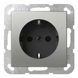 GIRA 4183600 SCHUKO-Steckdose System 55 Berührungsschutz, Schraubklemmen | edelstahl