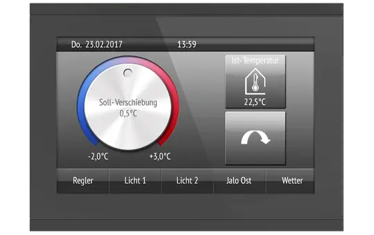 ELSNER 70481 KNX-Touchscreen Corlo Standard | schwarz/schwarz glanz | 5 Zoll