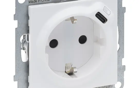 LEGRAND 765126 SCHUKO-Steckdose SEANO USB-C/C, Berührungsschutz | ultraweiß