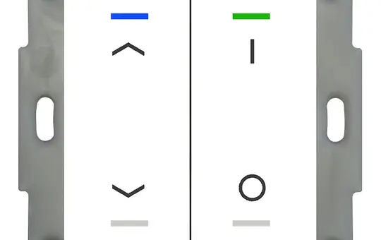 MDT BE-TAL55T2.C1 KNX-Tastsensor Light 55 m. Temperaturs. 2-fach, Pfeile, IO | reinweiß glänzend